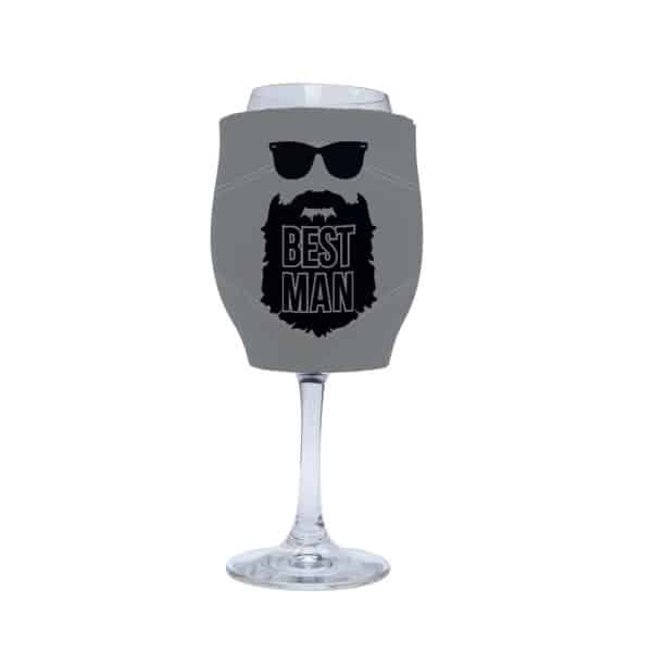 Best Man Beard Stubby Holder Wine