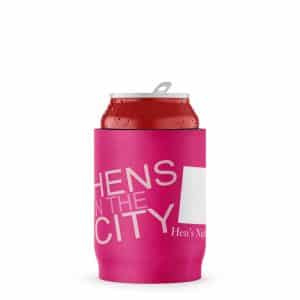 Hens in the City Pink Stubby Holder Beer Can