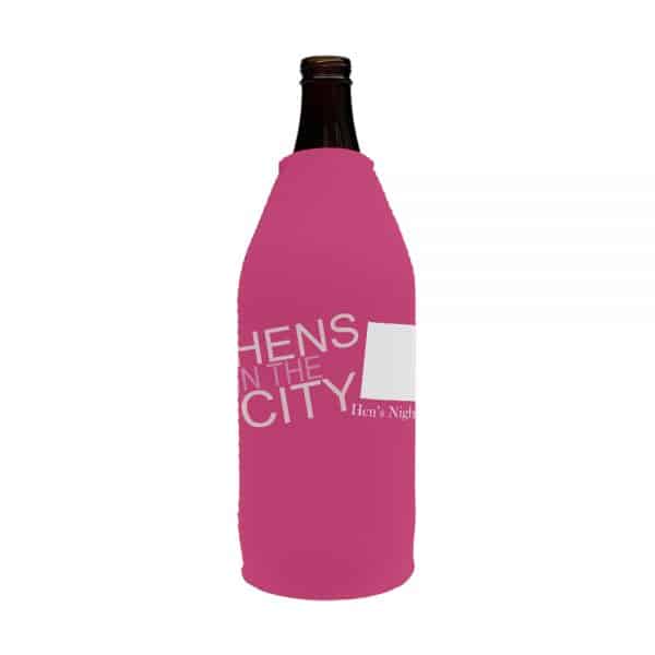 Hens in the City Pink Stubby Holder Longneck
