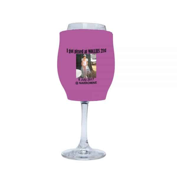 21st Pink Stubby Holder Wine