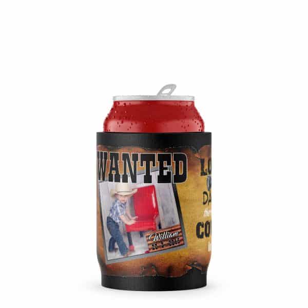 Wanted Birthday Stubby Holder Beer Can