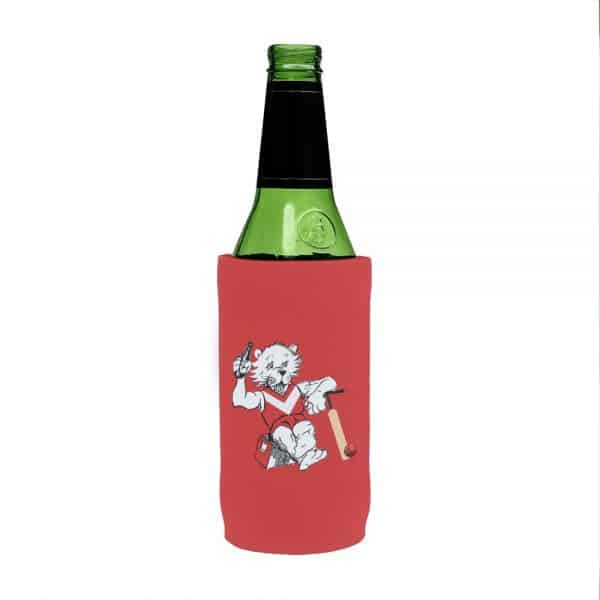 Football Red Stubby Holder Beer Tall